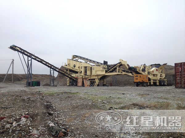 时产200吨废钢渣移动破碎机占地面积小