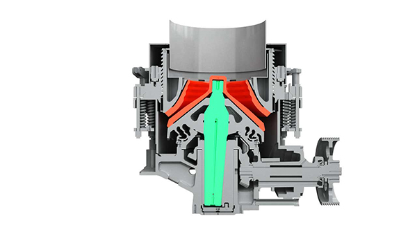 弹簧圆锥破碎机工作原理图