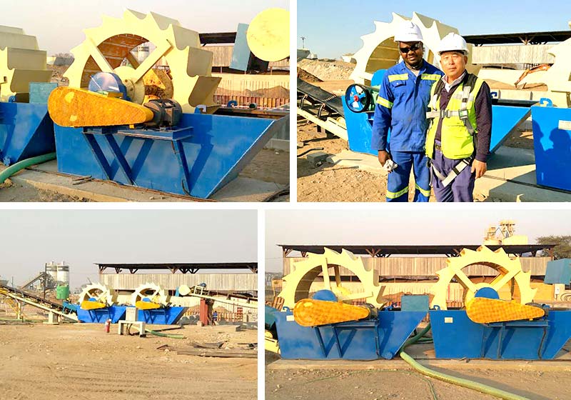 哈萨克斯坦用户生产现场，型号3020花岗岩石粉洗砂机产量80-200t/h