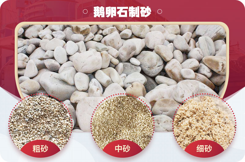 多种不同成品规格的优质鹅卵砂