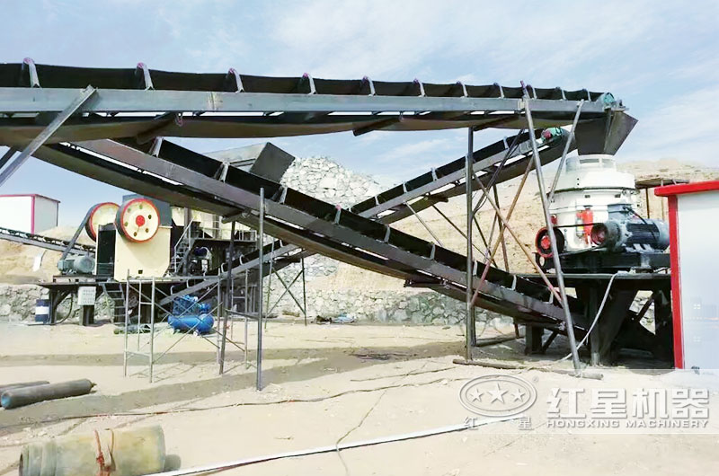 时产400吨新型鹅卵石制砂生产线现场