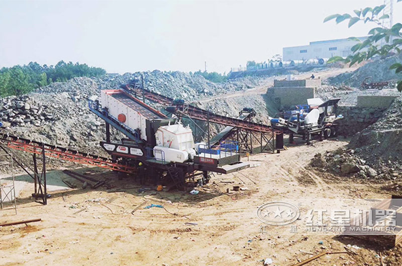 辽宁阜新时产200吨混凝土移动破碎生产线