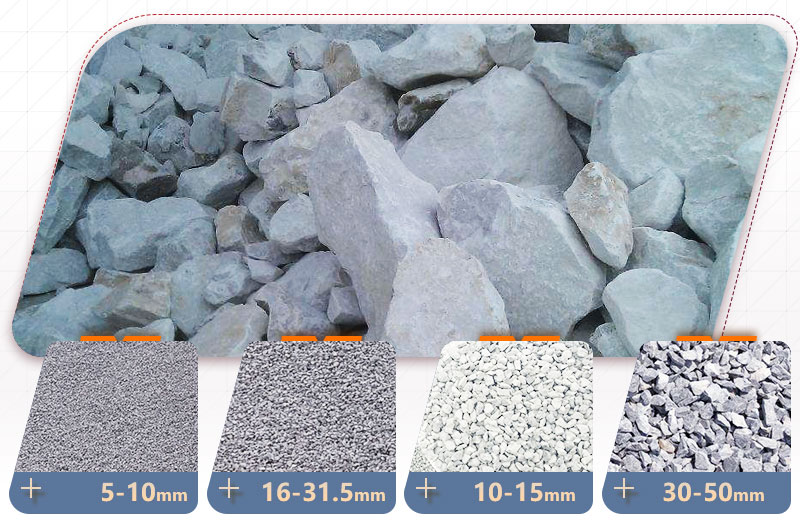石灰岩不同规格物料成品
