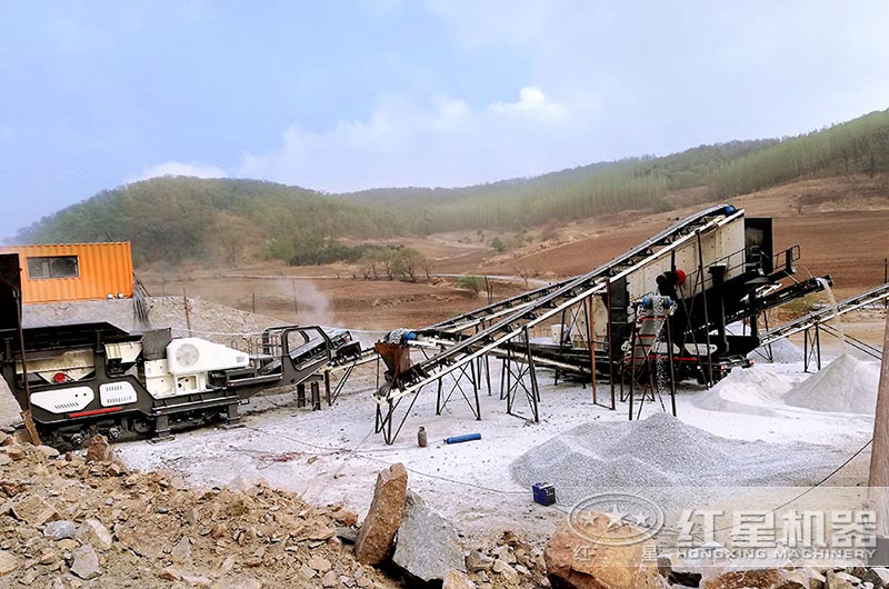 广东时产100吨钾钠长石移动破碎加工生产线