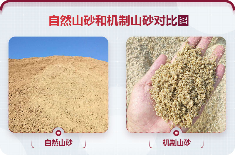 自然山砂和机制山砂对比图