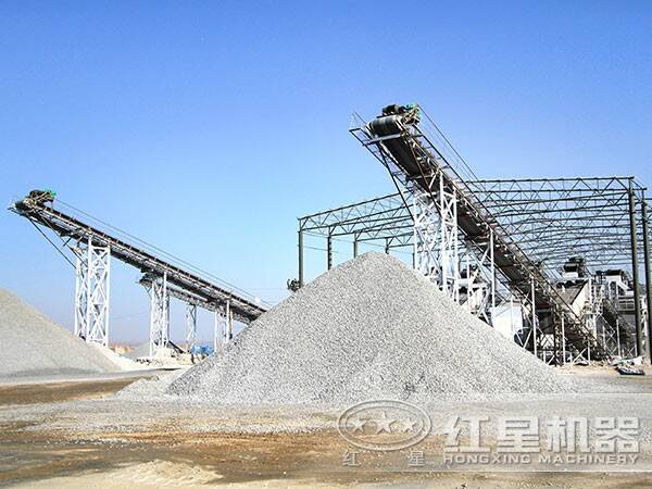 湖北随州100吨机制砂石料生产线现场
