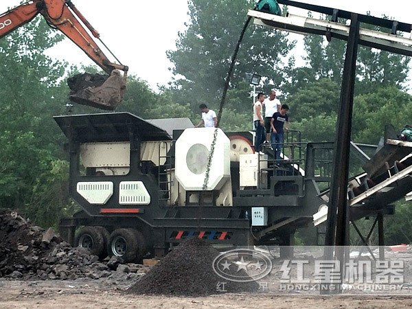 山东聊城建筑垃圾破碎加工现场