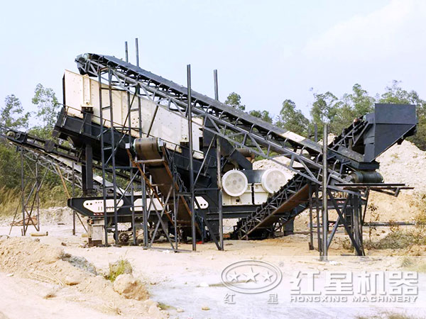 时产300吨青石移动破碎生产线型号_青石移动碎石机价格