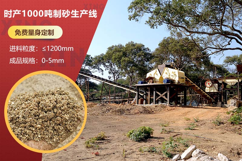 时产1000吨制砂生产线设备配置及价格