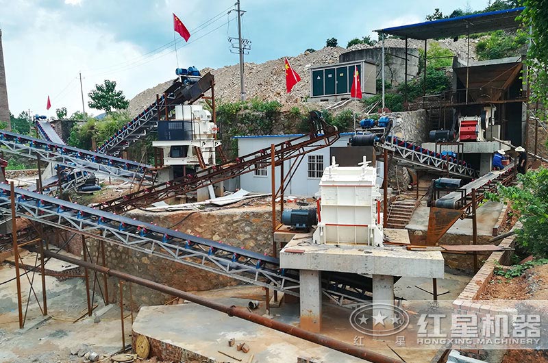 颚破+反击破+制砂机生产现场图片